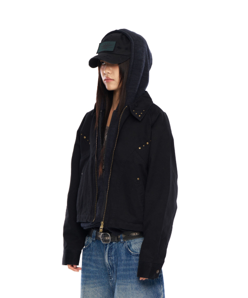 ジャケット・アウター AAKAM Incision Studded Cotton Jacket AAKAM】Incision Studded Cotton Jacket ☆男女兼用 (AAKAM/ジャケット