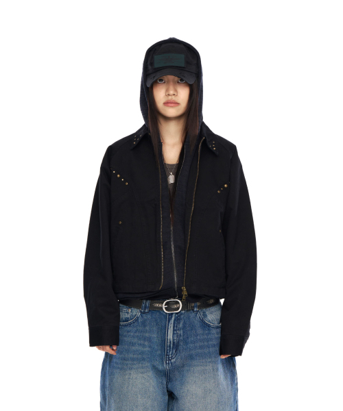 AAKAM(アーカム)の「Incision Studded Cotton Jacket (Black)(その他アウター・レディース・その他・1/2)」の4枚目の写真