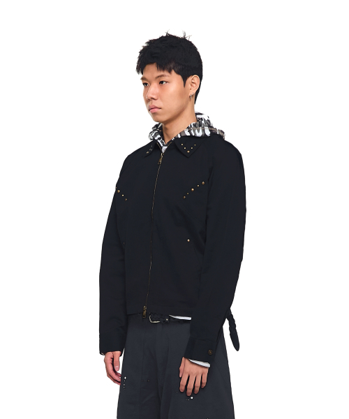 ジャケット・アウター AAKAM Incision Studded Cotton Jacket セール】Incision Studded Cotton Jacket (Black)（その他アウター