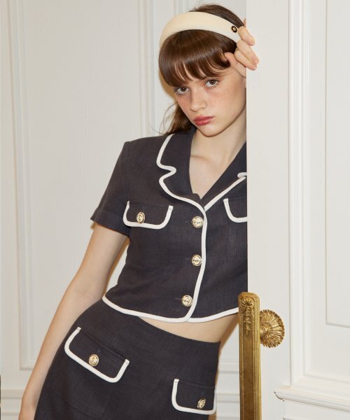 SALON DE YOHN(サロンドヨーン)の「Line Point Crop Jacket_ Gray(その他アウター・レディース・その他・SMALL/MEDIUM)」の2枚目の写真