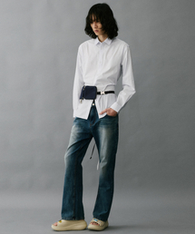 HYII（ハイトゥ）の「セミフレアブーツカットデニム[ブルー]（デニムパンツ）」