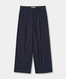 EXCONTAINER（エックスコンテナ）の「クラシックワンタックピンストライプトラウザー（ネイビー）（スラックス）」