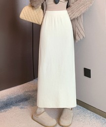 2ly2（トゥーリートゥー）の「裏起毛ロングスカート（スカート）」