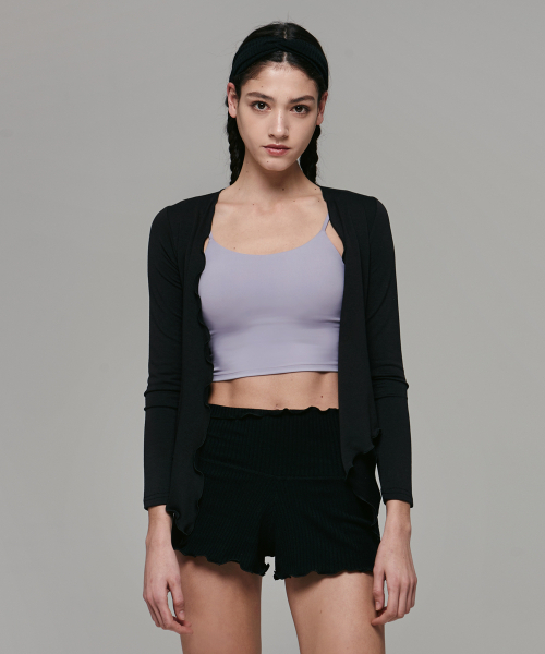DEVIWEAR(デヴィウェア)の「女性 ヨガウェア DEVI-O0005-ブラック ピラティス トリプルツイスト カーディガン(カーディガン/ボレロ・レディース・その他・FREE)」の1枚目の写真