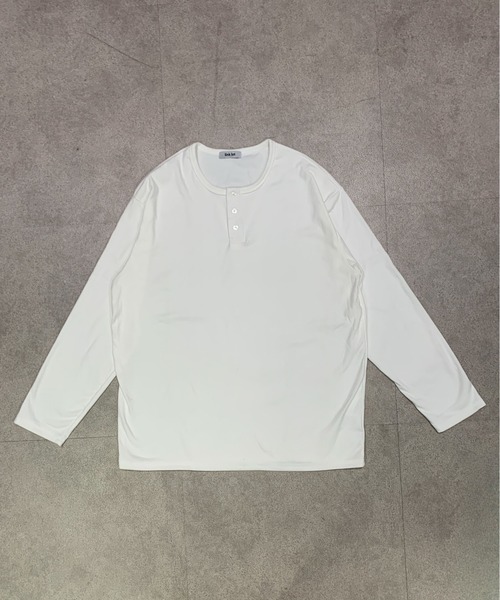 link lot(リンクロット)の「【フリース素材】ヘンリーネックロングスリーブシャツ(Tシャツ/カットソー・メンズ・ブラック/ホワイト/ダークグレー・M/L)」の21枚目の写真