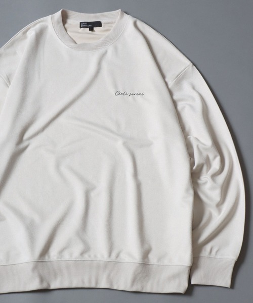 ANPAS(アンパス)の「Kersey Suede Embroidery SweatShirt/カルゼ スウェード 胸刺繍 クルーネック スウェットトレーナー メンズ レディース カルゼ刺繍トレーナー(スウェット・メンズ・スミクロ/ホワイト系その他/アイボリー/ブラック系その他・M/LL/L)」の1枚目の写真