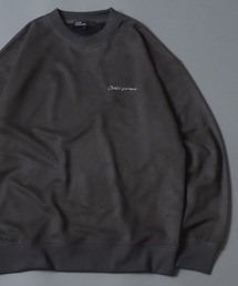 Kersey Suede Embroidery SweatShirt/カルゼ スウェード 胸刺繍 クルーネック スウェットトレーナー メンズ レディース カルゼ刺繍トレーナー