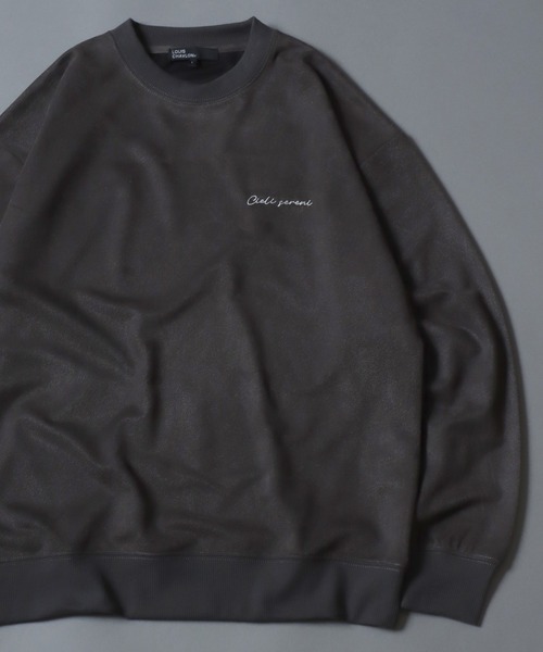 ANPAS(アンパス)の「Kersey Suede Embroidery SweatShirt/カルゼ スウェード 胸刺繍 クルーネック スウェットトレーナー メンズ レディース カルゼ刺繍トレーナー(スウェット・メンズ・スミクロ/ホワイト系その他/アイボリー/ブラック系その他・M/LL/L)」の3枚目の写真