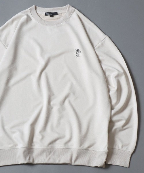 ANPAS(アンパス)の「Kersey Suede Embroidery SweatShirt/カルゼ スウェード 胸刺繍 クルーネック スウェットトレーナー メンズ レディース カルゼ刺繍トレーナー(スウェット・メンズ・スミクロ/ホワイト系その他/アイボリー/ブラック系その他・M/LL/L)」の2枚目の写真