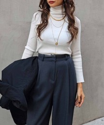 esutoreja | リブタートルネックニットトップス(ニット/セーター)