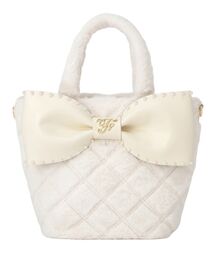 Maison de FLEUR | フェイクファーパールリボントートバッグ(ハンドバッグ)