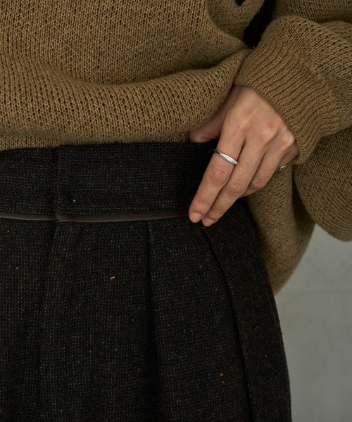 meilmada（メイルマダ）の「レザーライクパイピングツイードワイドパンツ（スラックス・レディース・ブラック/ブラウン・FREE）」の16枚目の写真