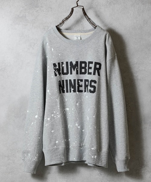 HAND PAINTED NUMBER NINERS PRINTED CLASSIC CREWNECK SWEATSHIRT