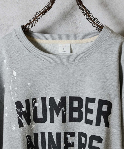 NUMBER (N)INE(ナンバーナイン)の「HAND PAINTED NUMBER NINERS PRINTED CLASSIC CREWNECK SWEATSHIRT / ハンドペイント ナンバー ナイナーズ ロゴプリント クラシック クルーネック スウェットシャツ(スウェット・メンズ・グレー/ブラック系その他2/グレー系その他2・L/M/XL)」の15枚目の写真
