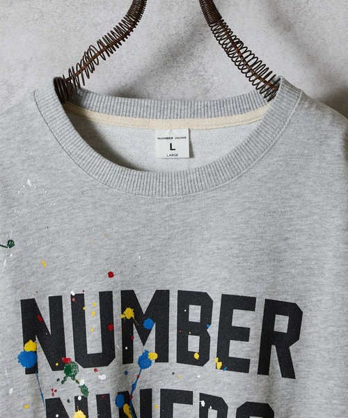 NUMBER (N)INE(ナンバーナイン)の「HAND PAINTED NUMBER NINERS PRINTED CLASSIC CREWNECK SWEATSHIRT / ハンドペイント ナンバー ナイナーズ ロゴプリント クラシック クルーネック スウェットシャツ(スウェット・メンズ・グレー/ブラック系その他2/グレー系その他2・L/M/XL)」の5枚目の写真
