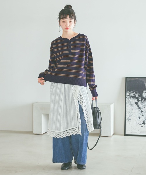 niko and...(ニコアンド)の「2WAYバテンフリルキャミスカート(スカート・レディース・チャコール/オフホワイト・FREE)」の20枚目の写真