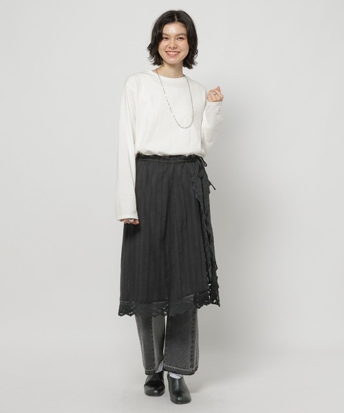 niko and...(ニコアンド)の「2WAYバテンフリルキャミスカート(スカート・レディース・チャコール/オフホワイト・FREE)」の5枚目の写真