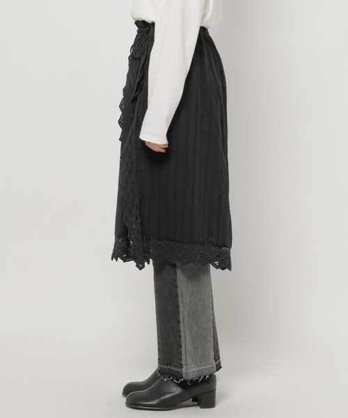 niko and...(ニコアンド)の「2WAYバテンフリルキャミスカート(スカート・レディース・チャコール/オフホワイト・FREE)」の8枚目の写真