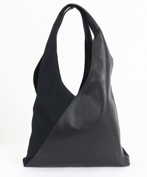 ADAM PATEK(アダムパテック)の「ADAMPATEK/leather switching marche bag/レザーxキャンバス切替マルシェバッグ(トートバッグ・メンズ・ブラック・FREE)」の3枚目の写真