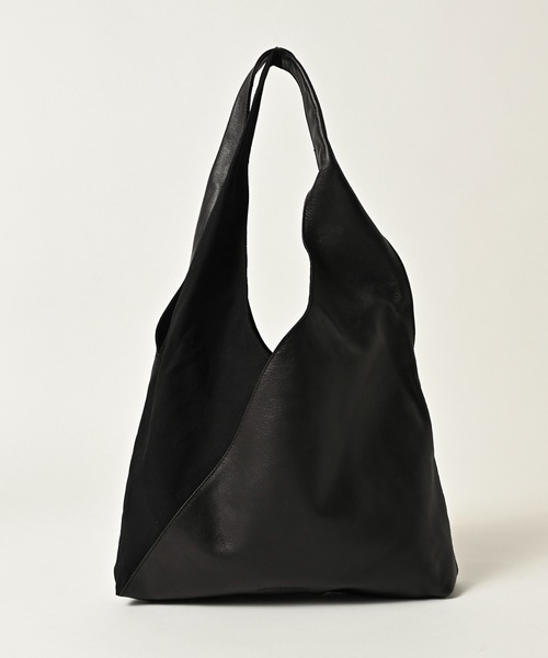 ADAM PATEK(アダムパテック)の「ADAMPATEK/leather switching marche bag/レザーxキャンバス切替マルシェバッグ(トートバッグ・メンズ・ブラック・FREE)」の6枚目の写真