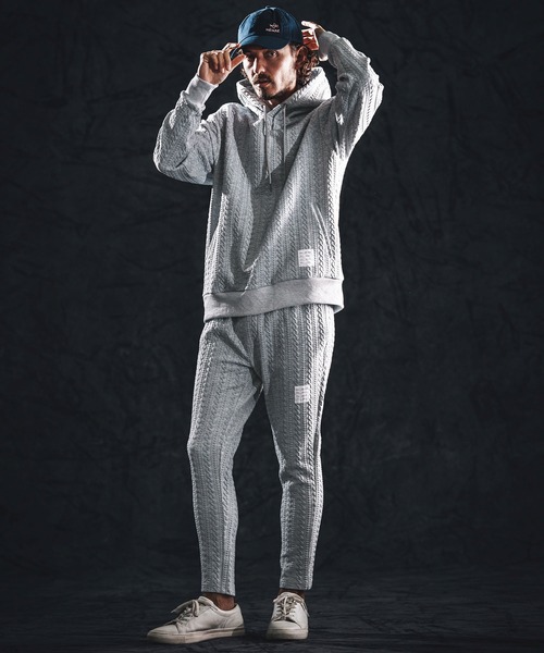 wjk reluxe(ダブルジェーケーリラックス)の「mpa4022-cable knit jacquard parka パーカー(WR26S-11)(パーカー・メンズ・ブラック/トップグレー/ホワイト・L/M/S)」の15枚目の写真