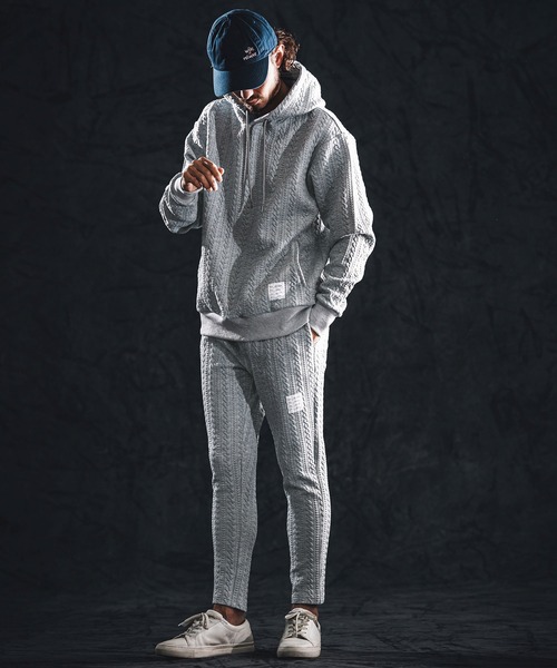 wjk reluxe(ダブルジェーケーリラックス)の「mpa4022-cable knit jacquard parka パーカー(WR26S-11)(パーカー・メンズ・ブラック/トップグレー/ホワイト・L/M/S)」の17枚目の写真