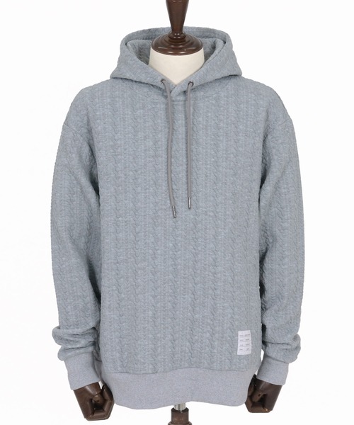 wjk reluxe(ダブルジェーケーリラックス)の「mpa4022-cable knit jacquard parka パーカー(WR26S-11)(パーカー・メンズ・ブラック/トップグレー/ホワイト・L/M/S)」の5枚目の写真