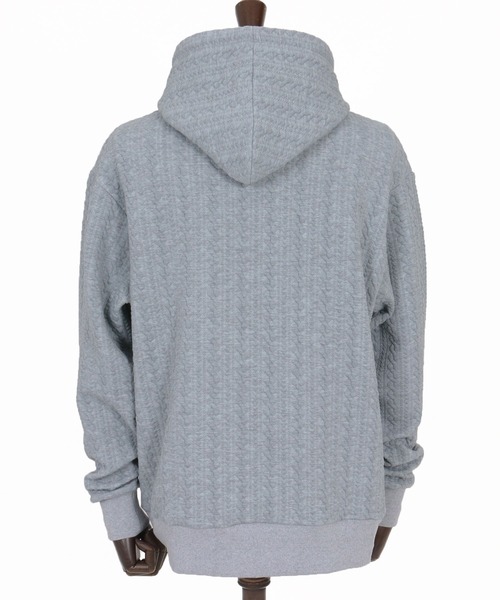 wjk reluxe(ダブルジェーケーリラックス)の「mpa4022-cable knit jacquard parka パーカー(WR26S-11)(パーカー・メンズ・ブラック/トップグレー/ホワイト・L/M/S)」の6枚目の写真