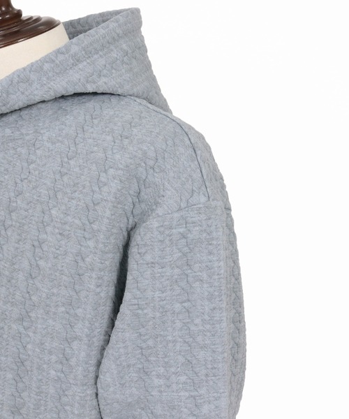 wjk reluxe(ダブルジェーケーリラックス)の「mpa4022-cable knit jacquard parka パーカー(WR26S-11)(パーカー・メンズ・ブラック/トップグレー/ホワイト・L/M/S)」の8枚目の写真