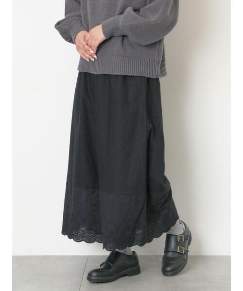 Samansa Mos2(サマンサ モスモス)の「【WEB限定】レースペチパンツ(その他パンツ・レディース・オフホワイト/ブラック・F)」の2枚目の写真