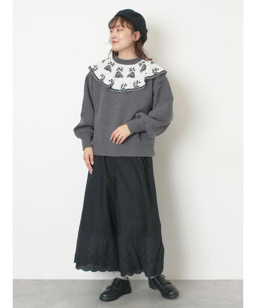 Samansa Mos2(サマンサ モスモス)の「【WEB限定】レースペチパンツ(その他パンツ・レディース・オフホワイト/ブラック・F)」の8枚目の写真