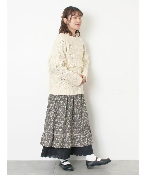 Samansa Mos2(サマンサ モスモス)の「【WEB限定】レースペチパンツ(その他パンツ・レディース・オフホワイト/ブラック・F)」の16枚目の写真