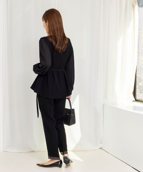 NOLLEY’S(ノーリーズ)の「《セットアップ対応》ウォッシャブルダブルクロススリムパンツ(その他パンツ・レディース・ネイビー/ブラック・38/36)」の15枚目の写真