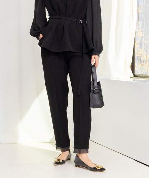 NOLLEY’S(ノーリーズ)の「《セットアップ対応》ウォッシャブルダブルクロススリムパンツ(その他パンツ・レディース・ネイビー/ブラック・38/36)」の18枚目の写真