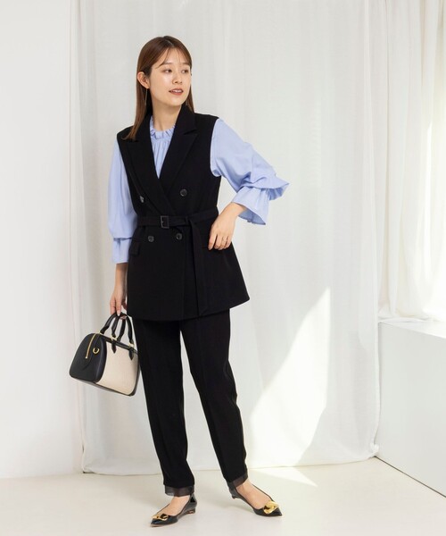 NOLLEY’S(ノーリーズ)の「《セットアップ対応》ウォッシャブルダブルクロススリムパンツ(その他パンツ・レディース・ネイビー/ブラック・38/36)」の20枚目の写真