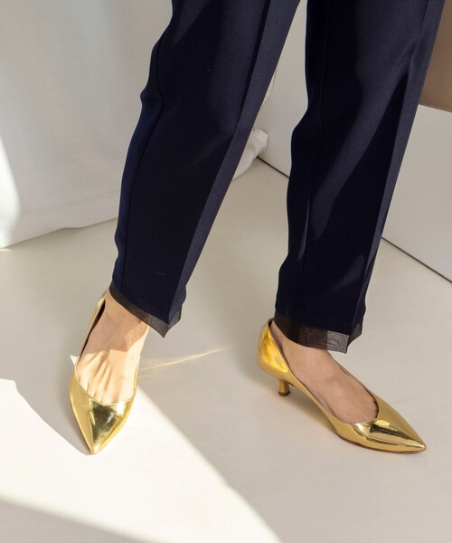 NOLLEY’S(ノーリーズ)の「《セットアップ対応》ウォッシャブルダブルクロススリムパンツ(その他パンツ・レディース・ネイビー/ブラック・38/36)」の3枚目の写真