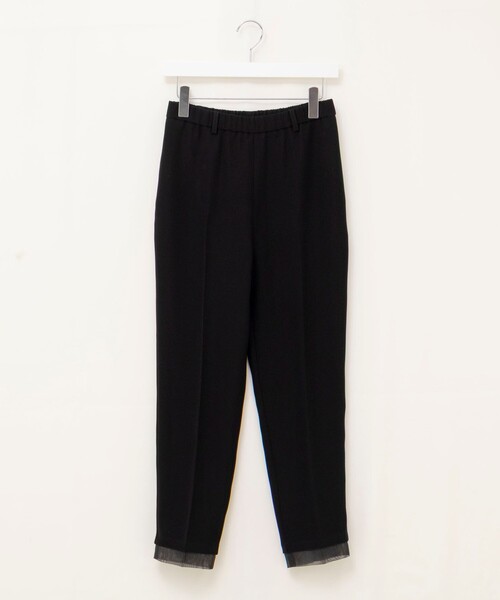 NOLLEY’S(ノーリーズ)の「《セットアップ対応》ウォッシャブルダブルクロススリムパンツ(その他パンツ・レディース・ネイビー/ブラック・38/36)」の4枚目の写真