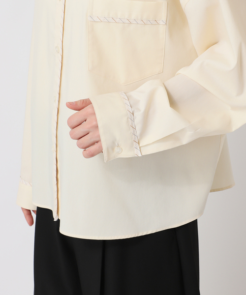 U by SPICK&SPAN（ユーバイスピックアンドスパン）の「ダブルカラーシャツ（シャツ/ブラウス・レディース・イエロー系その他/ライトブルー・38/36）」の4枚目の写真