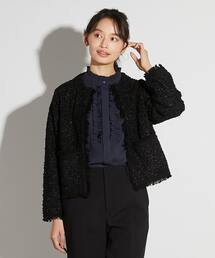 MELROSE claire | 【MELROSE CLAIRE noir】入卒園式・卒入学式・ツィードニットカーディガン(カーディガン/ボレロ)