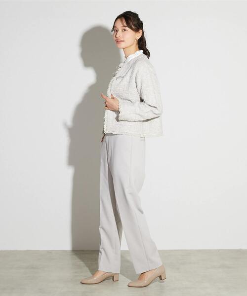 MELROSE claire（メルローズ クレール）の「【MELROSE CLAIRE noir】入卒園式・卒入学式・ツィードニットカーディガン（カーディガン/ボレロ・レディース・ネイビー/ライトグレー/ブラック・FREE）」の6枚目の写真