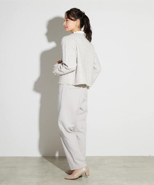 MELROSE claire（メルローズ クレール）の「【MELROSE CLAIRE noir】入卒園式・卒入学式・ツィードニットカーディガン（カーディガン/ボレロ・レディース・ネイビー/ライトグレー/ブラック・FREE）」の7枚目の写真