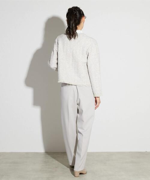 MELROSE claire（メルローズ クレール）の「【MELROSE CLAIRE noir】入卒園式・卒入学式・ツィードニットカーディガン（カーディガン/ボレロ・レディース・ネイビー/ライトグレー/ブラック・FREE）」の8枚目の写真