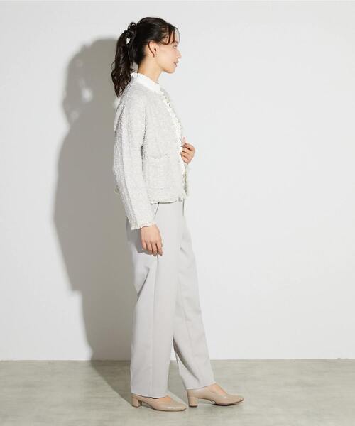 MELROSE claire（メルローズ クレール）の「【MELROSE CLAIRE noir】入卒園式・卒入学式・ツィードニットカーディガン（カーディガン/ボレロ・レディース・ネイビー/ライトグレー/ブラック・FREE）」の9枚目の写真