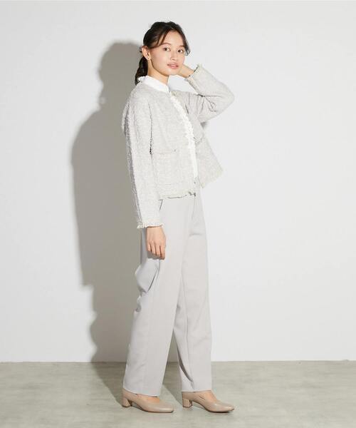 MELROSE claire（メルローズ クレール）の「【MELROSE CLAIRE noir】入卒園式・卒入学式・ツィードニットカーディガン（カーディガン/ボレロ・レディース・ネイビー/ライトグレー/ブラック・FREE）」の10枚目の写真