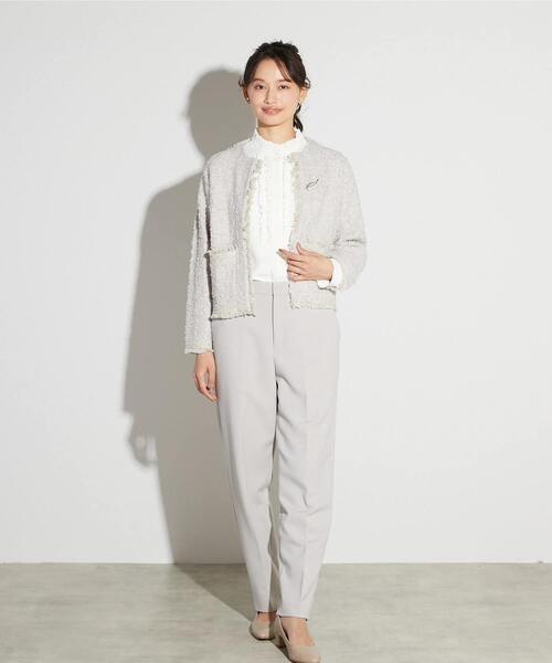 MELROSE claire（メルローズ クレール）の「【MELROSE CLAIRE noir】入卒園式・卒入学式・ツィードニットカーディガン（カーディガン/ボレロ・レディース・ネイビー/ライトグレー/ブラック・FREE）」の11枚目の写真