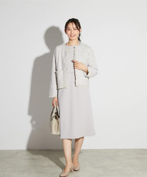 MELROSE claire（メルローズ クレール）の「【MELROSE CLAIRE noir】入卒園式・卒入学式・ツィードニットカーディガン（カーディガン/ボレロ・レディース・ネイビー/ライトグレー/ブラック・FREE）」の15枚目の写真