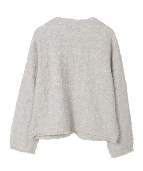 MELROSE claire（メルローズ クレール）の「【MELROSE CLAIRE noir】入卒園式・卒入学式・ツィードニットカーディガン（カーディガン/ボレロ・レディース・ネイビー/ライトグレー/ブラック・FREE）」の17枚目の写真