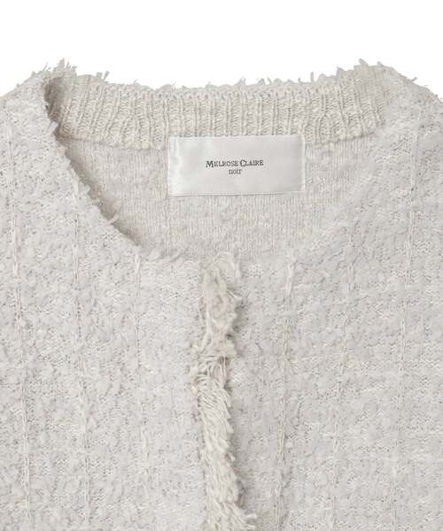 MELROSE claire（メルローズ クレール）の「【MELROSE CLAIRE noir】入卒園式・卒入学式・ツィードニットカーディガン（カーディガン/ボレロ・レディース・ネイビー/ライトグレー/ブラック・FREE）」の18枚目の写真