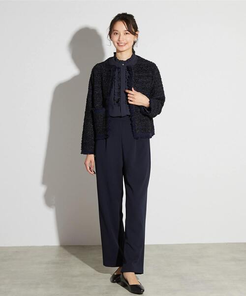 MELROSE claire（メルローズ クレール）の「【MELROSE CLAIRE noir】入卒園式・卒入学式・ツィードニットカーディガン（カーディガン/ボレロ・レディース・ネイビー/ライトグレー/ブラック・FREE）」の22枚目の写真