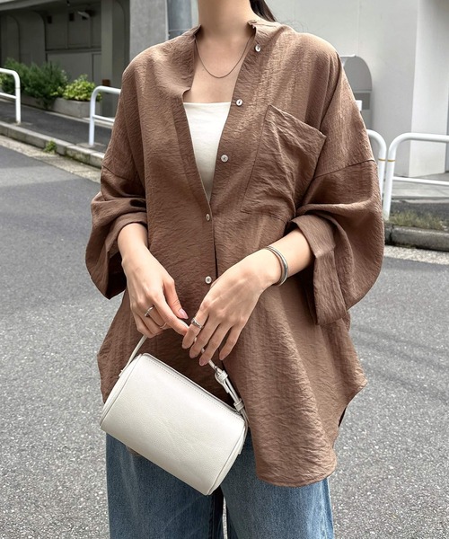 セール】リネンブレンドオーバーサイズシアーシャツ（シャツ/ブラウス